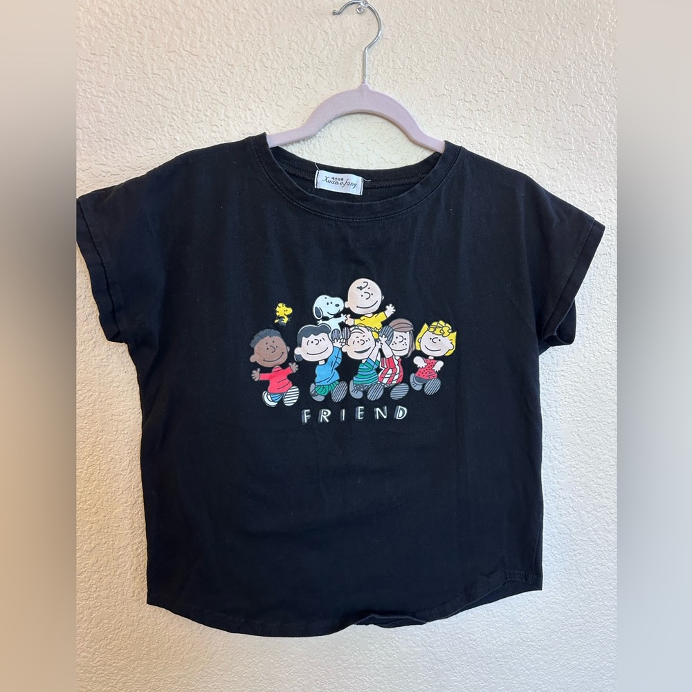 Women's black t-shirt, size M, cotton.